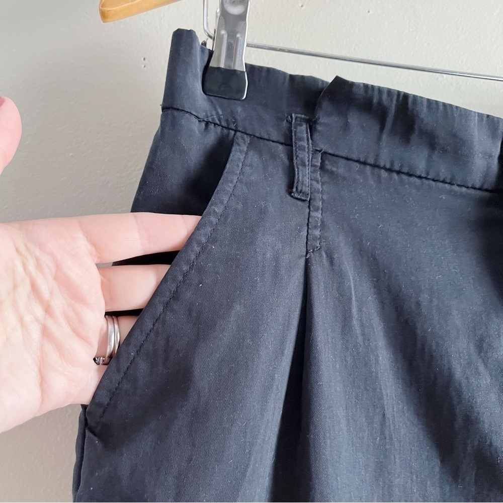 Zara High Waisted Paperbag Shorts in Black/Charcoal Grey, Size Large - Picture 6 of 8